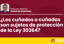 ¿Los cuñados o cuñadas son sujetos de protección de la Ley 30364?