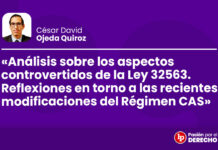 Análisis sobre los aspectos controvertidos de la Ley 32563. Reflexiones en torno a las recientes modificaciones del Régimen CAS