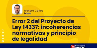 Error 2 del Proyecto de Ley 14337: incoherencias normativas y principio de legalidad