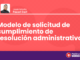 Modelo de solicitud de cumplimiento de resolución administrativa