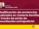 Modificación de sentencias judiciales en materia familiar a través de actas de conciliación extrajudicial